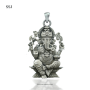 Ganesh Ji Antique Finish 925 Silver God Pendant – Blessings & Prosperity