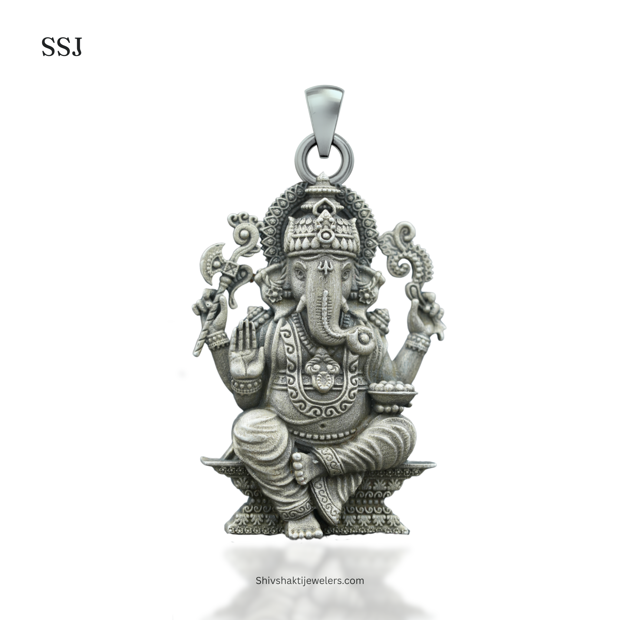 Ganesh Ji Antique Finish 925 Silver God Pendant – Blessings & Prosperity