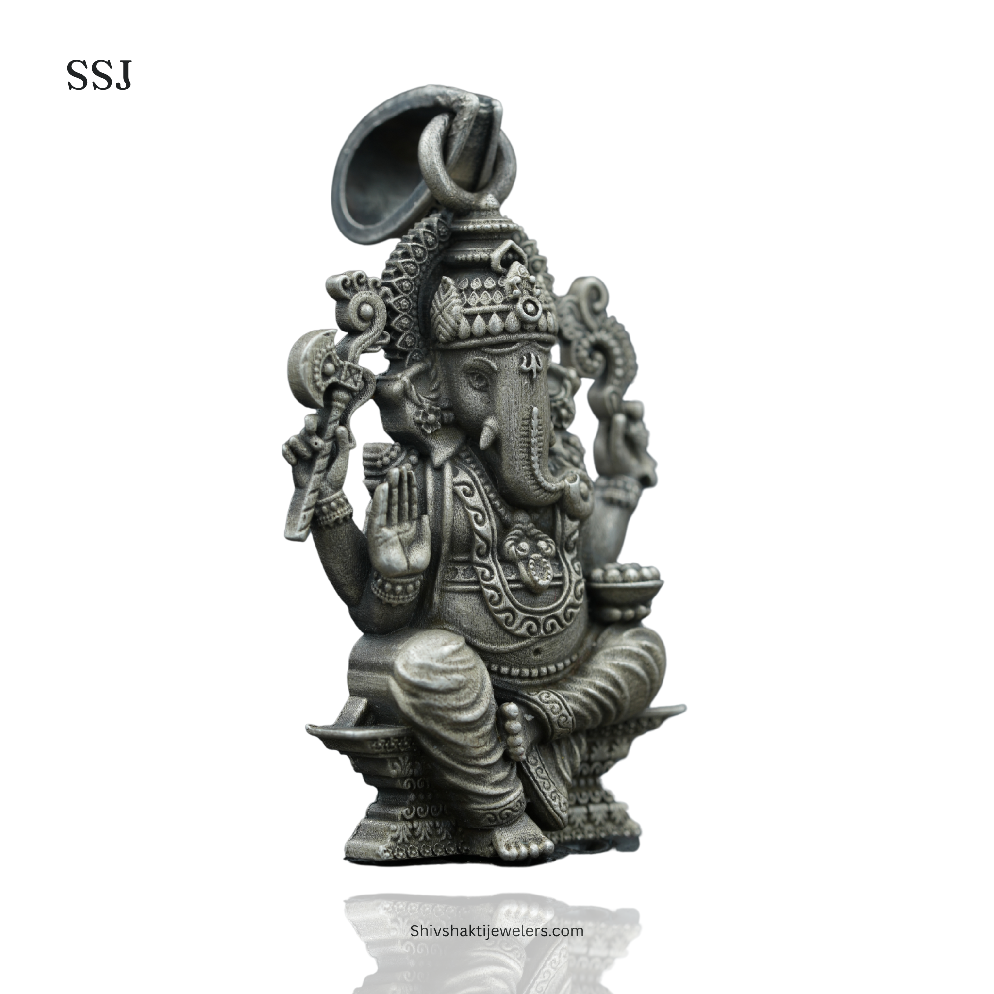 Ganesh Ji Antique Finish 925 Silver God Pendant – Blessings & Prosperity