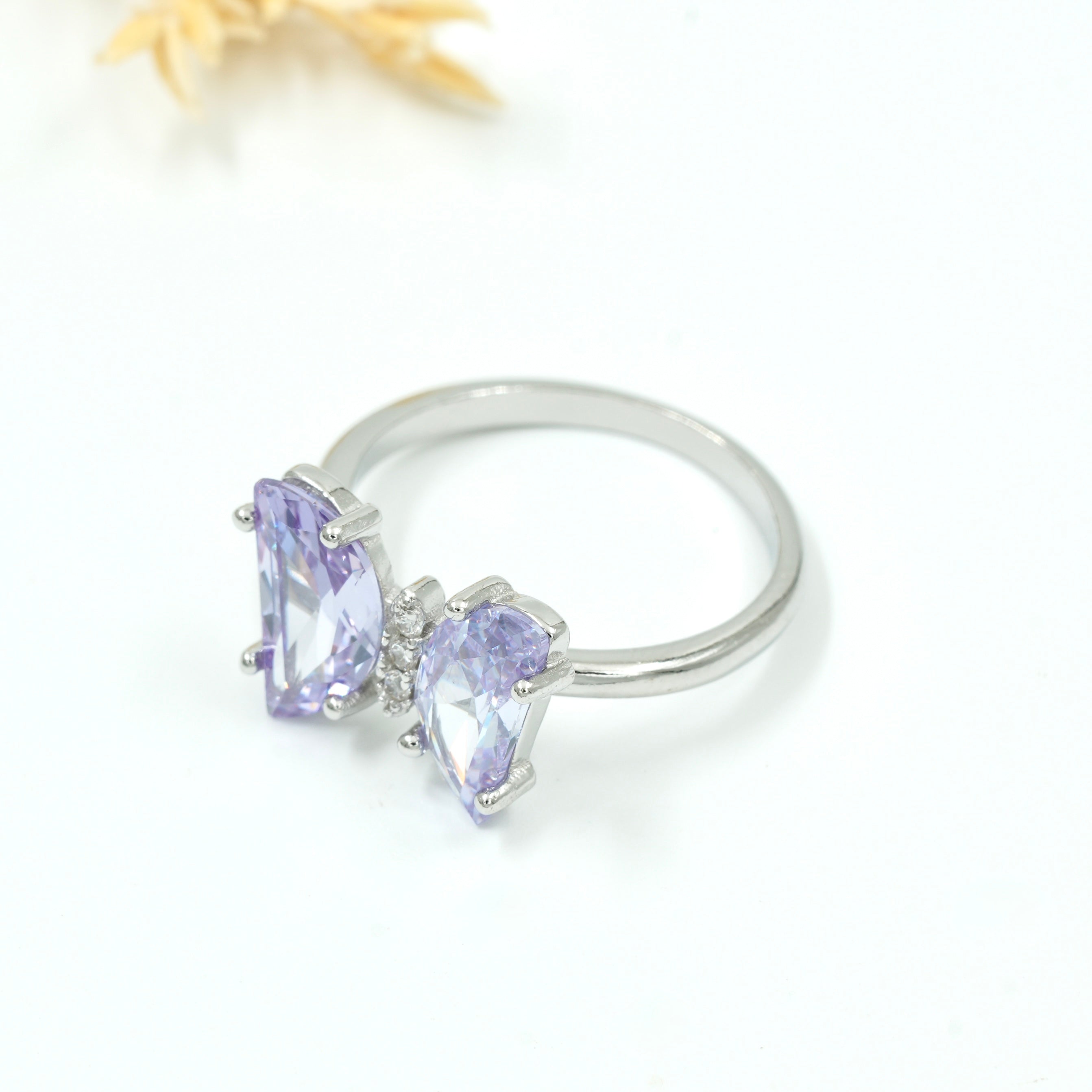 925 Silver Butterfly Ring with Stones | Elegant Design