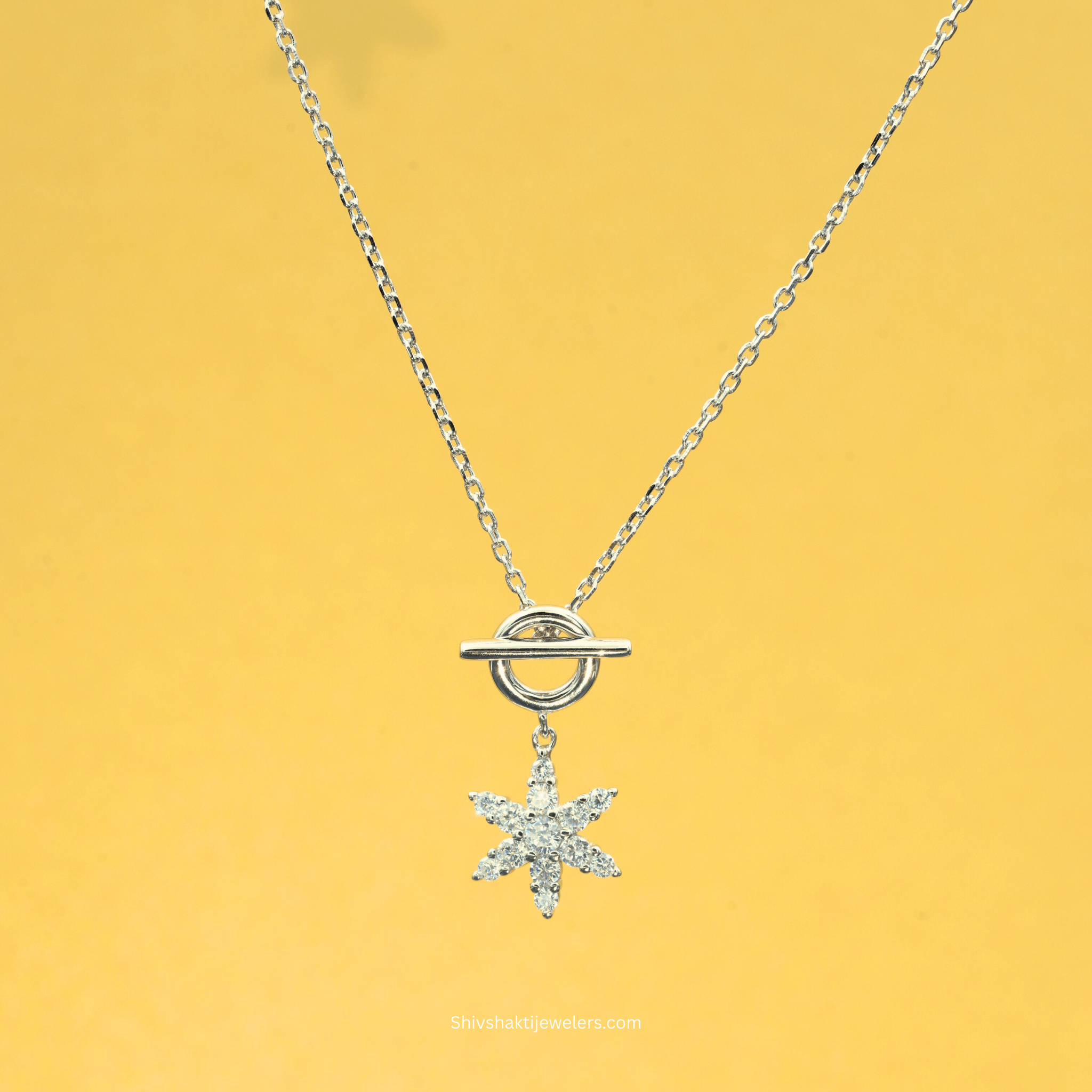 Sterling silver star-shaped pendant necklace for women India