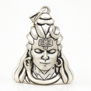 Mahadev Face Pendant in 925 Sterling Silver – Shiv Ji Trinetra Design