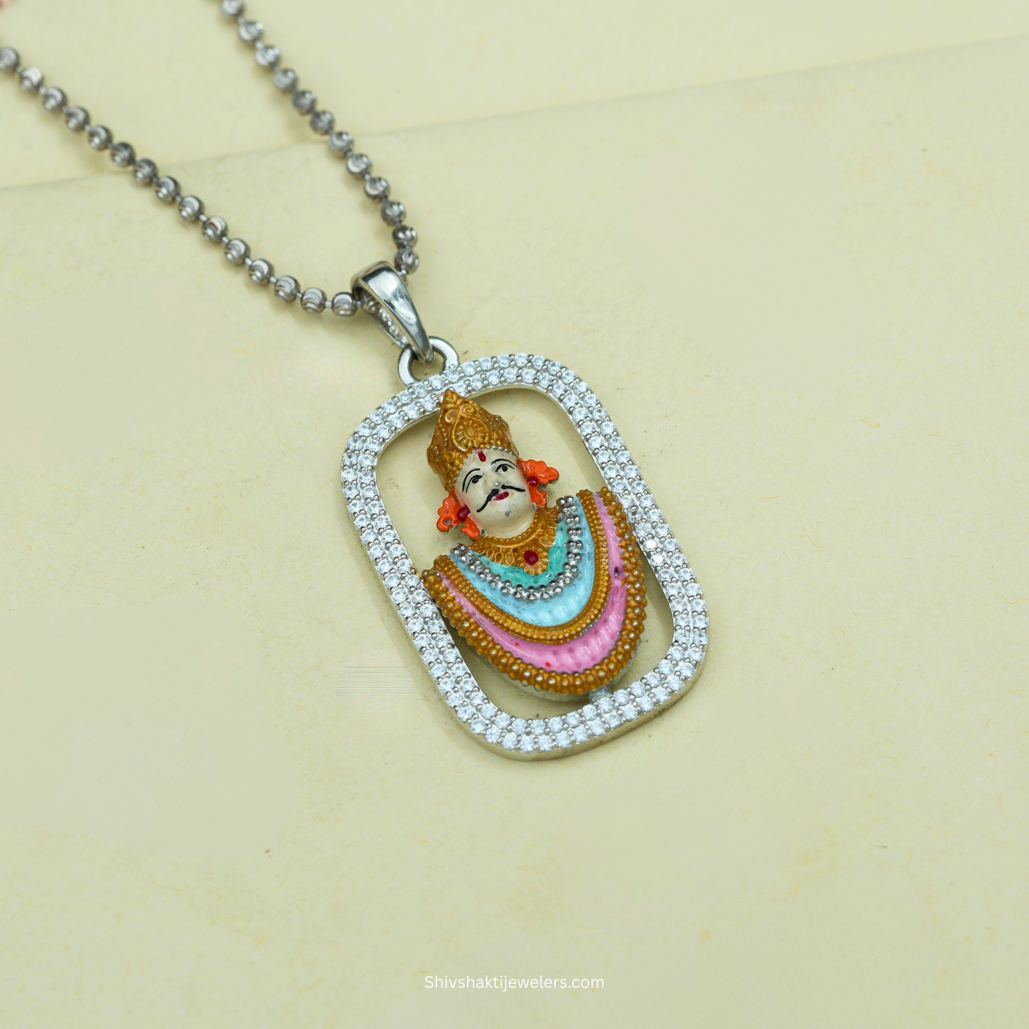 SSJ 925 Sterling Silver Khatu Shyam Ji Pendant – Devotional Jewellery for Men & Women