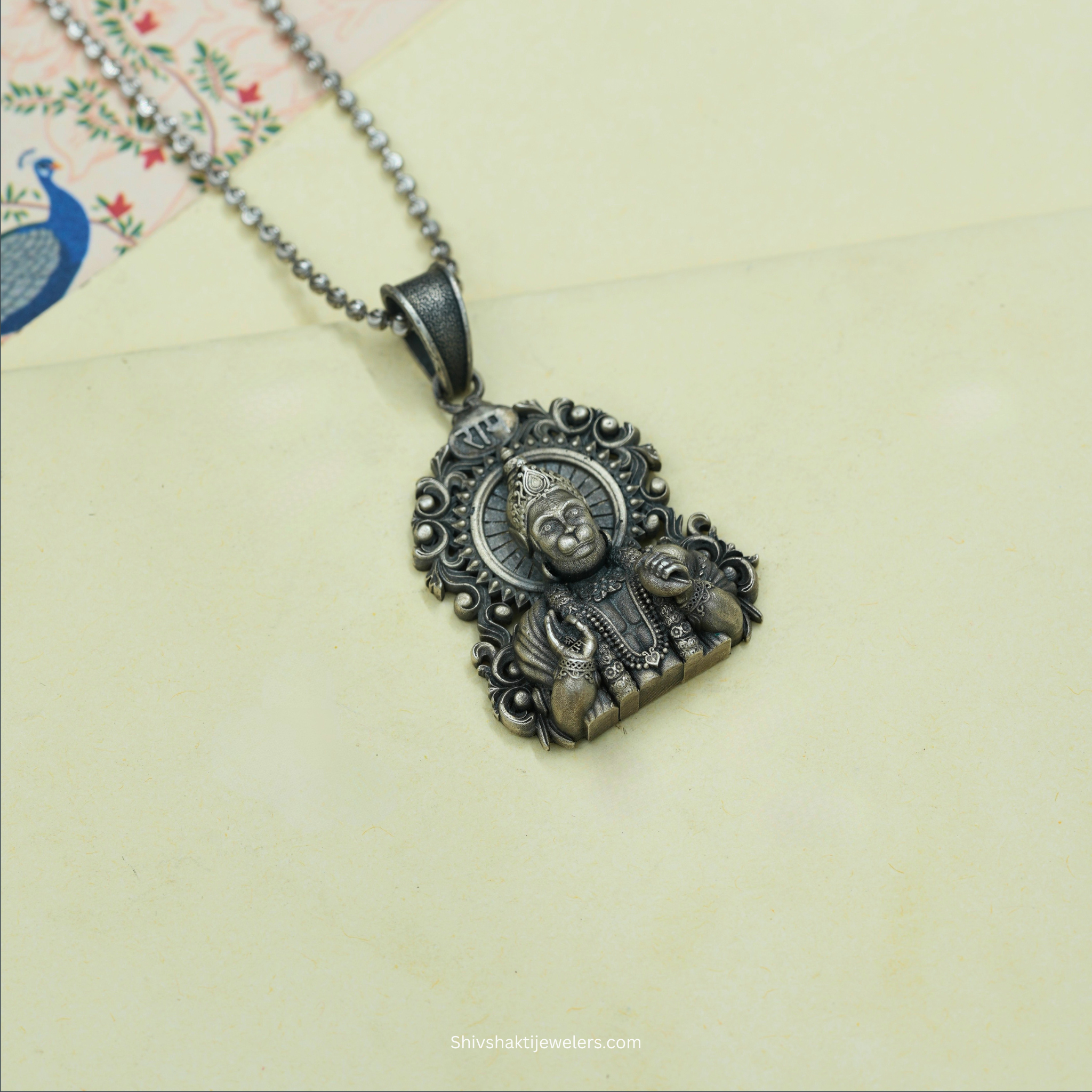 925 Sterling Silver Lord Hanuman Ji Pendant – Warrior Pose Devotional Jewellery
