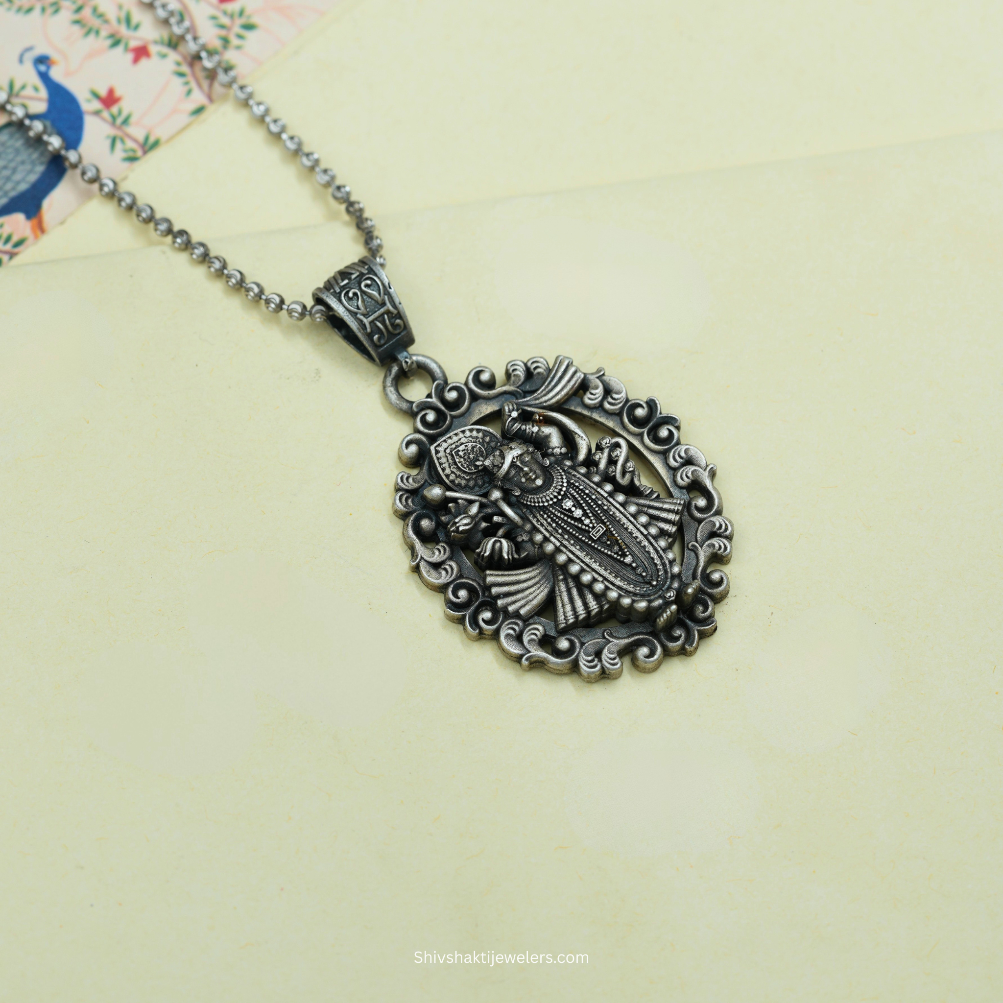 925 Sterling Silver Krishna & Devi Pendant – Dual Deity Spiritual Jewellery for Men & Women