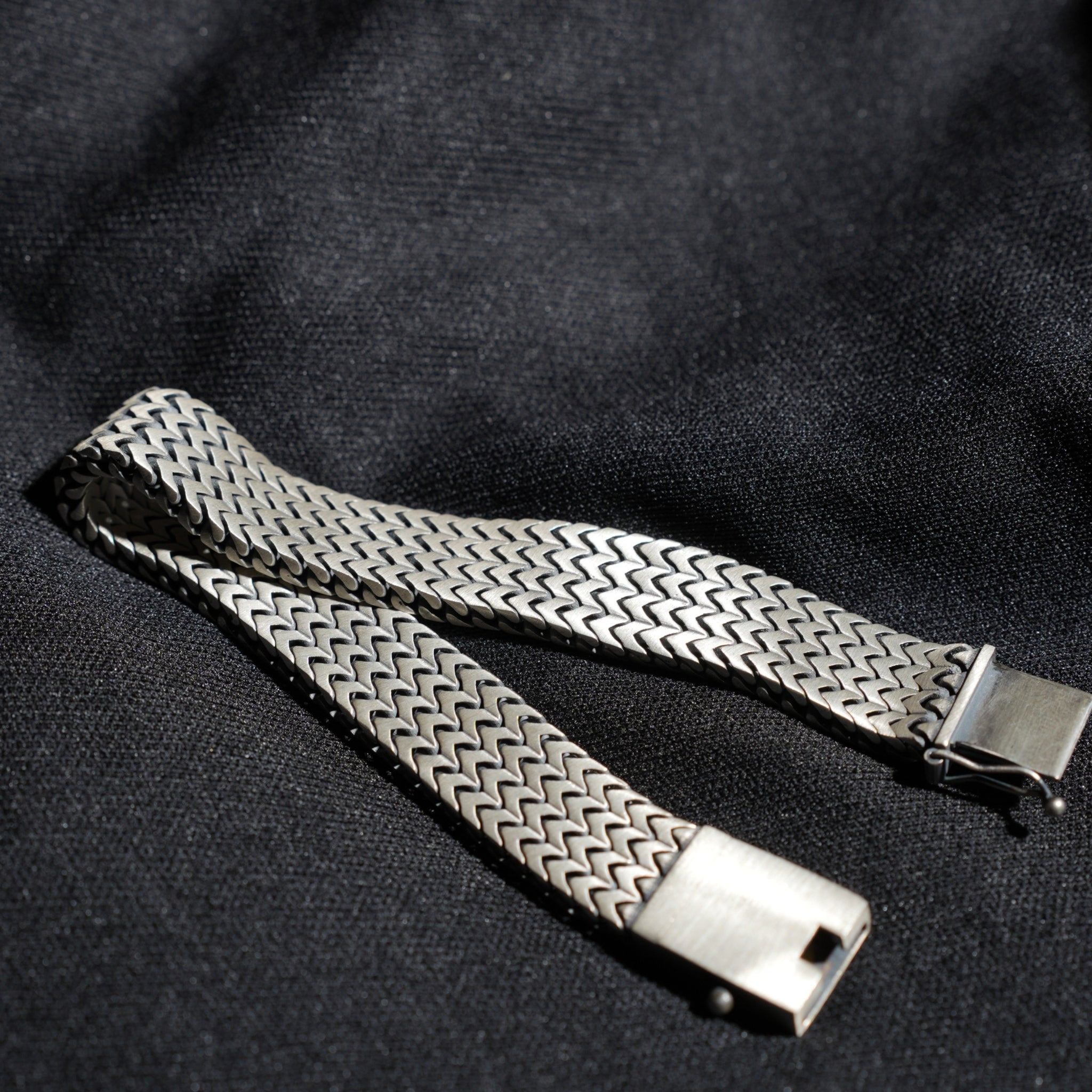Oxidized Sterling Silver Zigzag Men’s Bracelet