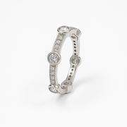 925 Silver Bezel Set Diamond Cut Eternity Ring – Elegant Band for Women