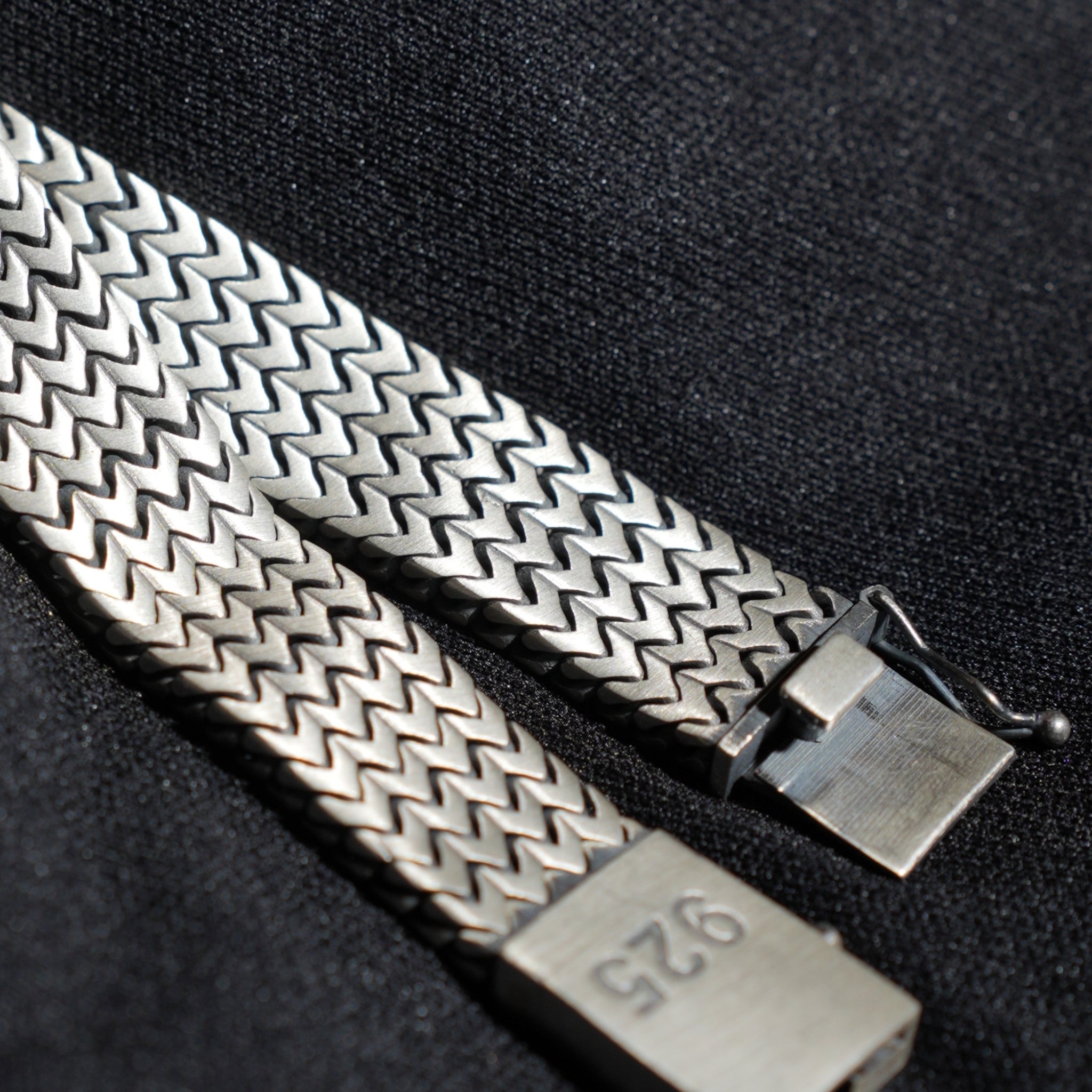 Oxidized Sterling Silver Zigzag Men’s Bracelet