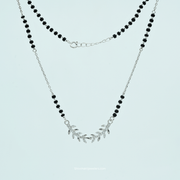 925 silver leaf design mangalsutra with CZ stones – Shiv Shakti Jewellers