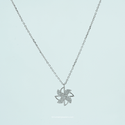 925 Silver Modern Dove Pendant Necklace – Front View
