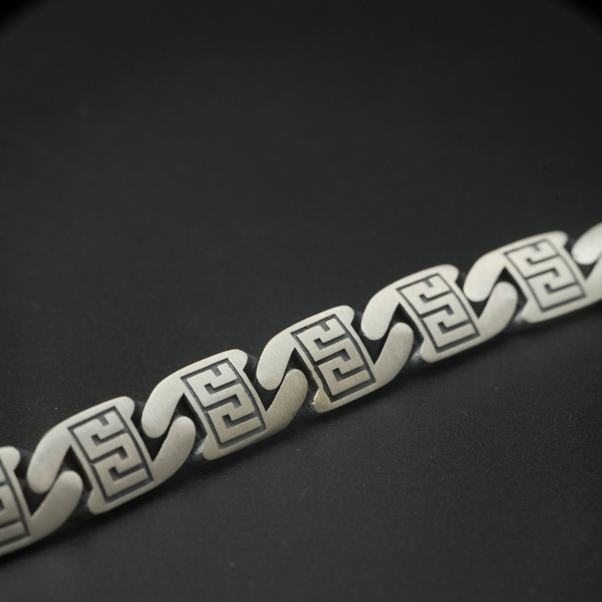 925 Silver Greek Key Bracelet for Men