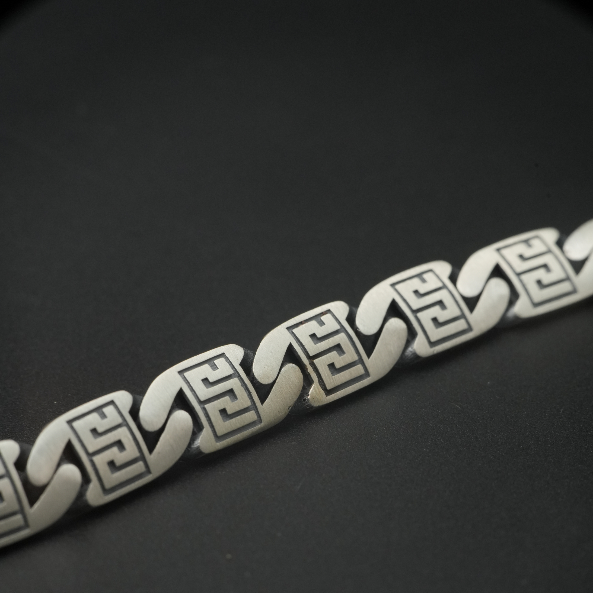 925 Silver Greek Key Bracelet for Men