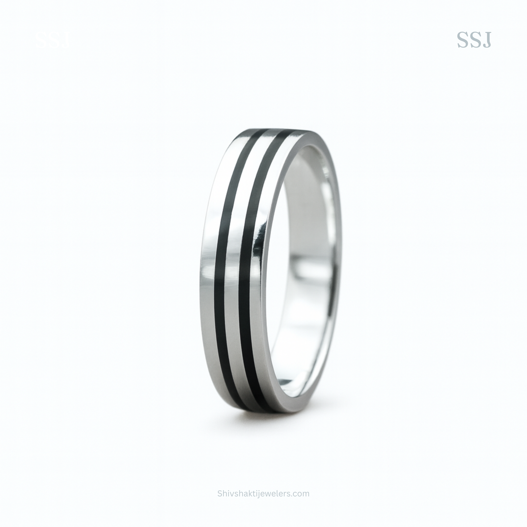 925 Sterling Silver Dual Stripe Band Ring – Minimalist Modern Design for Men & Women