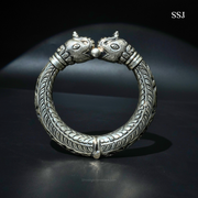 Royal Elephant Head Oxidized 925 Silver Kada – Unisex Handcrafted Statement Piece