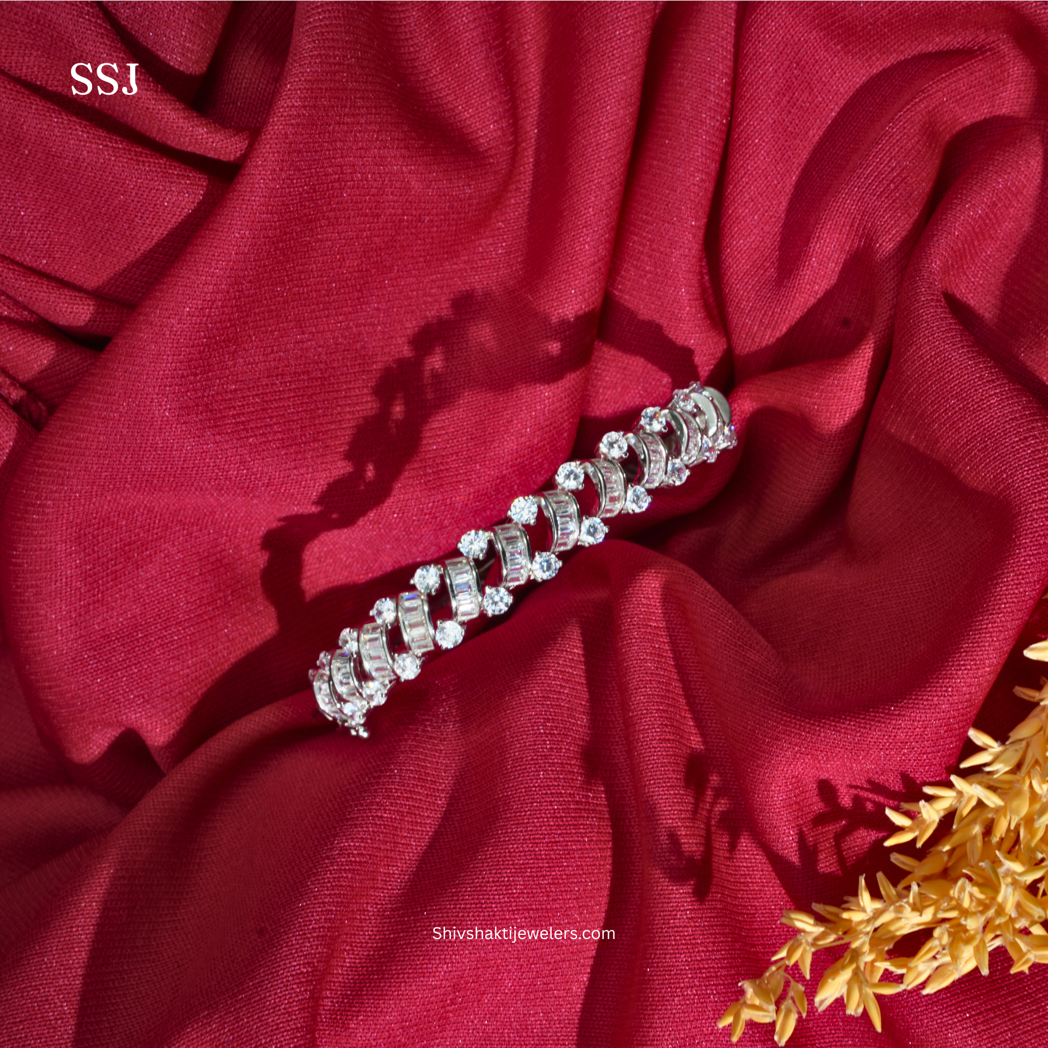 Premium CZ Stone Bangle – Grand Sparkle Edition