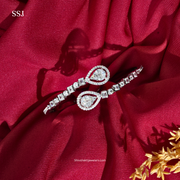 “Premium 925 Silver Dual Teardrop Kada for Women with CZ Stones by Shiv Shakti Jewellers”