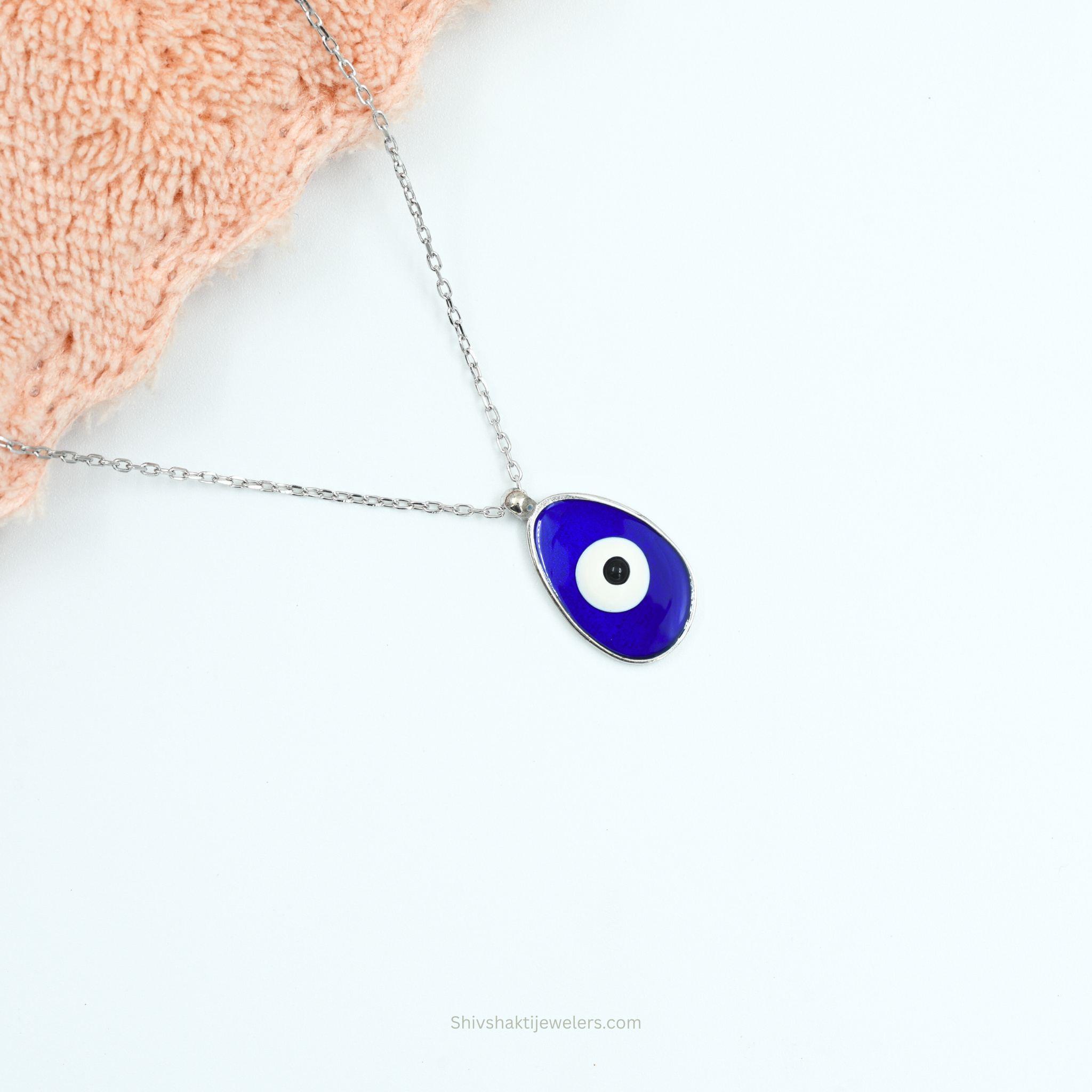 925 Silver Evil Eye Pendant Necklace – Blue Enamel Protection Jewellery for Men & Women