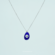 925 Silver Evil Eye Pendant Necklace – Blue Enamel Protection Jewellery for Men & Women