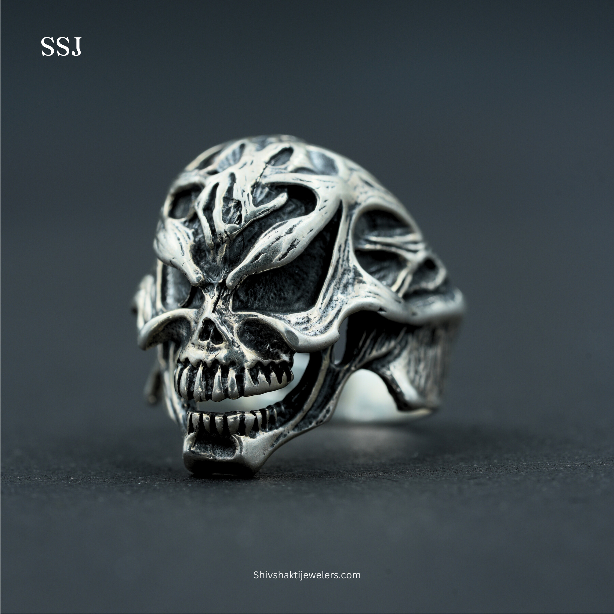 Venom – 925 Sterling Silver Skull Ring | Gothic Biker Men’s Jewelry