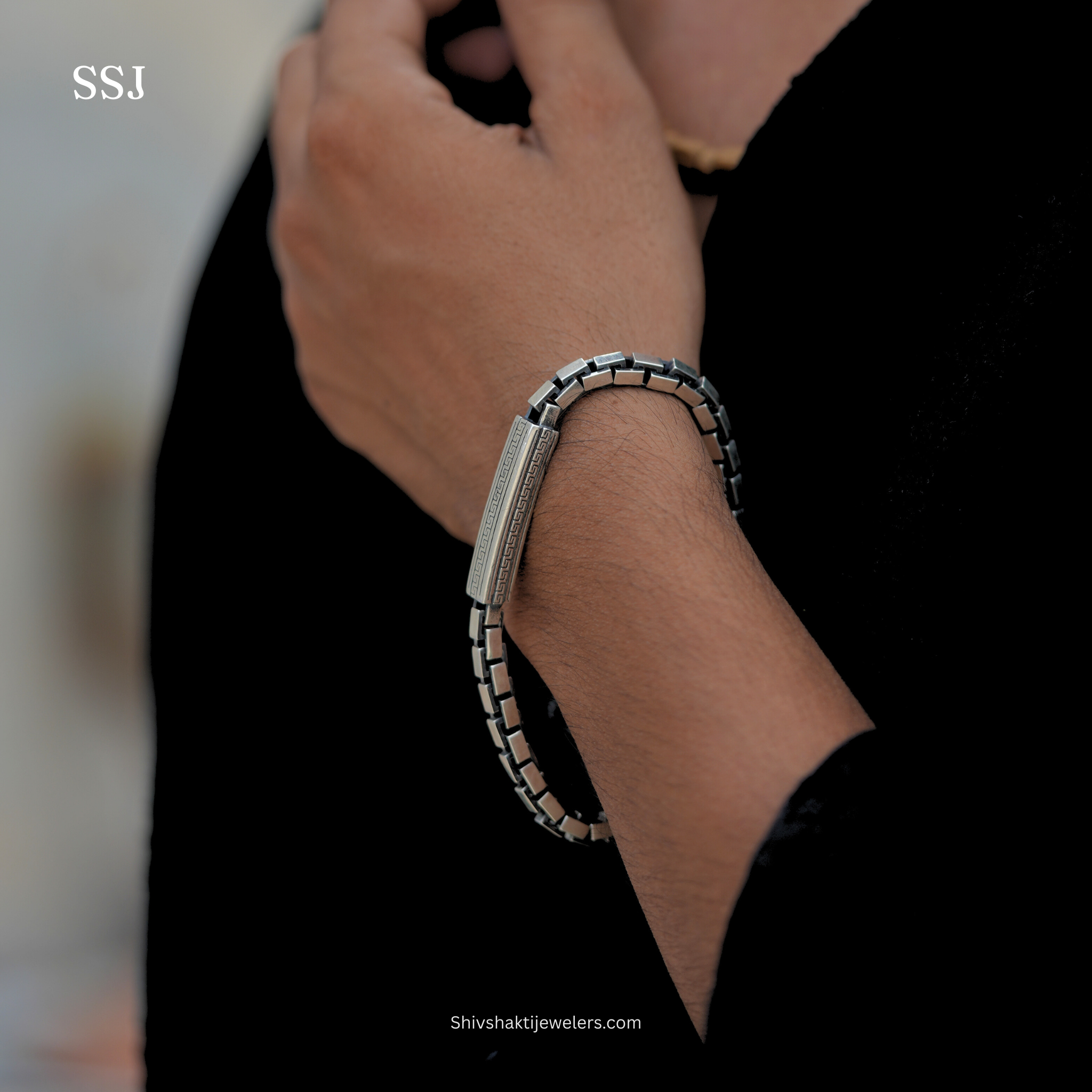 925 Silver Men’s ID Box Chain Bracelet – Stylish Daily Wear & Gift for Him