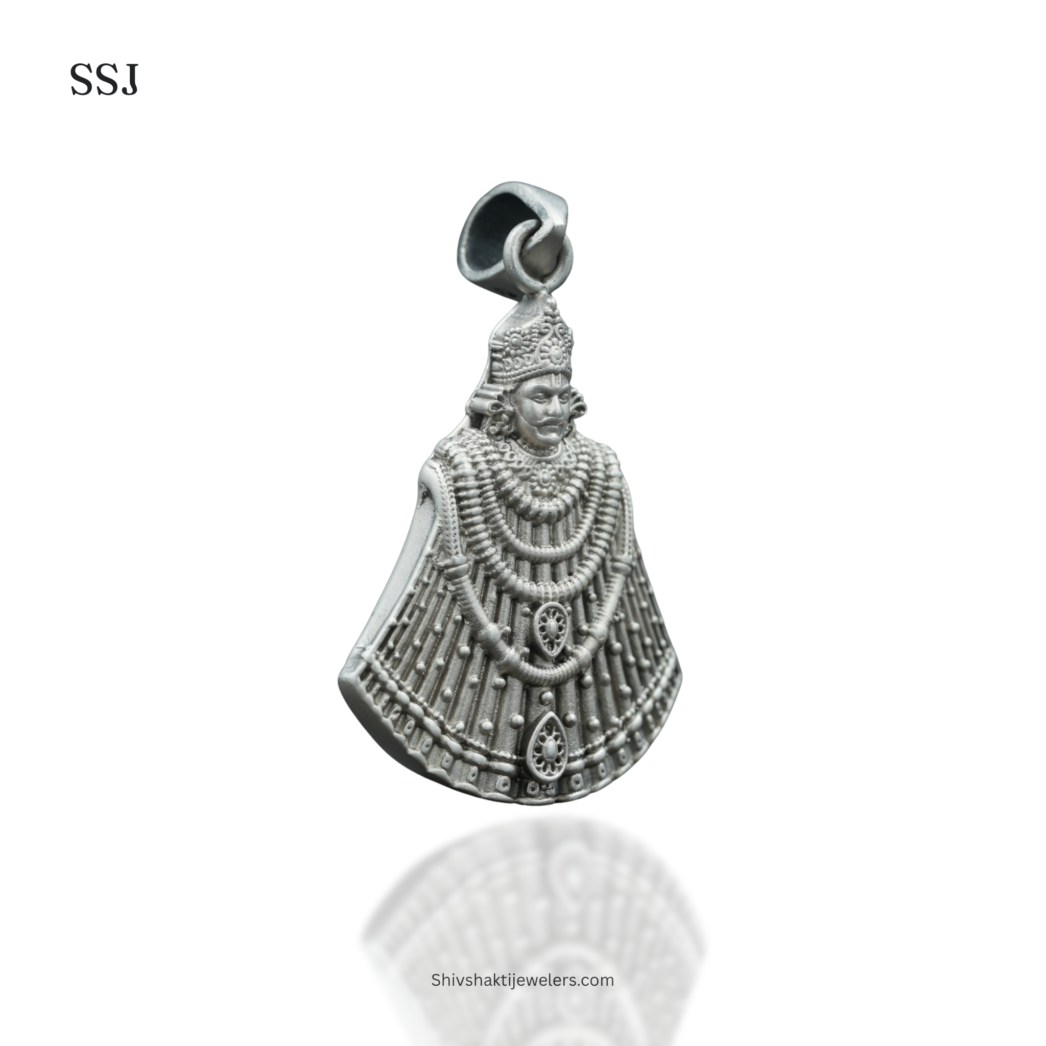Antique Khatu Shyam Ji Pendant in 925 Silver