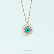 925 Silver Evil Eye Pendant with Rose Gold Finish – Protection & Stylish Everyday Necklace
