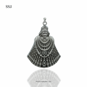 Antique Khatu Shyam Ji Pendant in 925 Silver