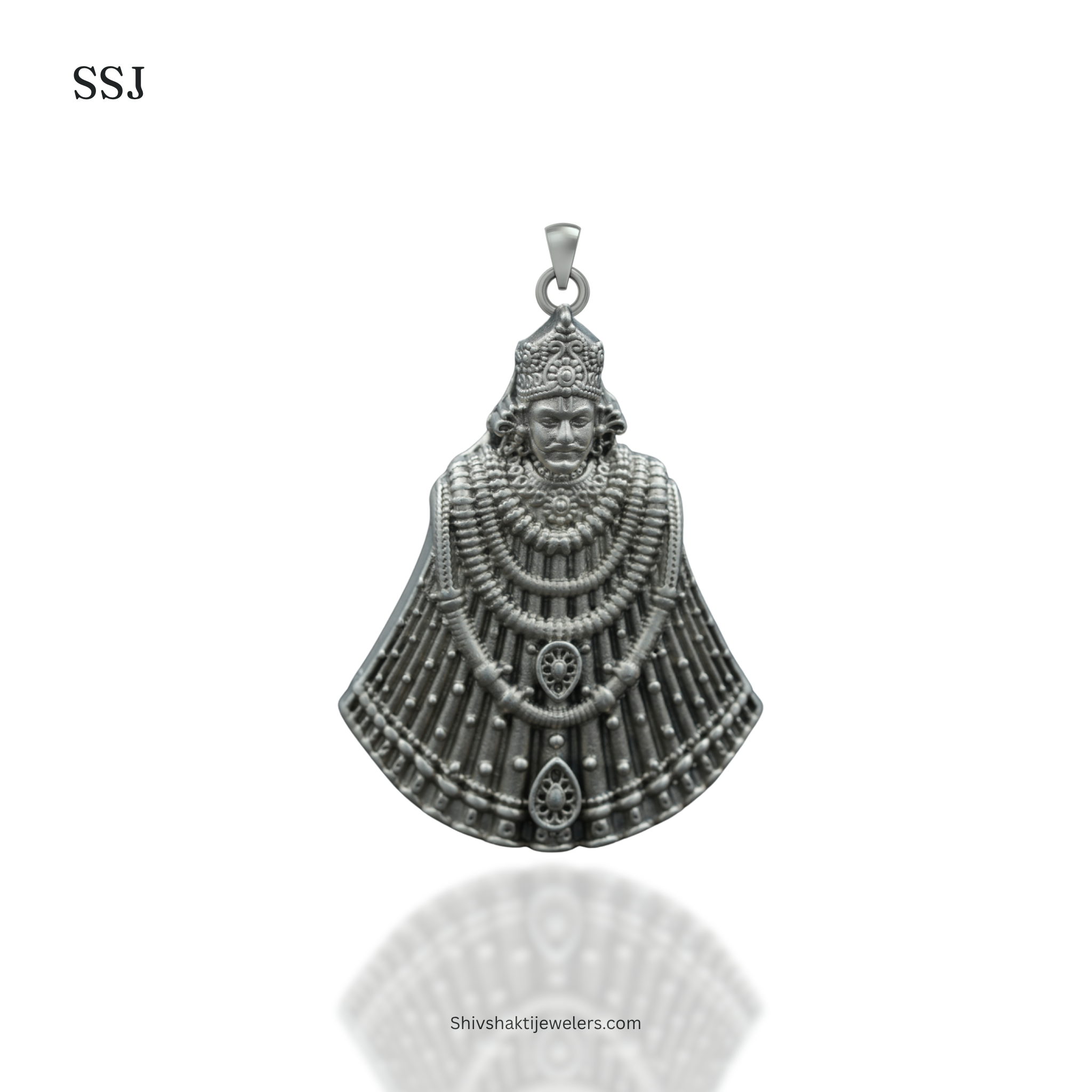 Antique Khatu Shyam Ji Pendant in 925 Silver