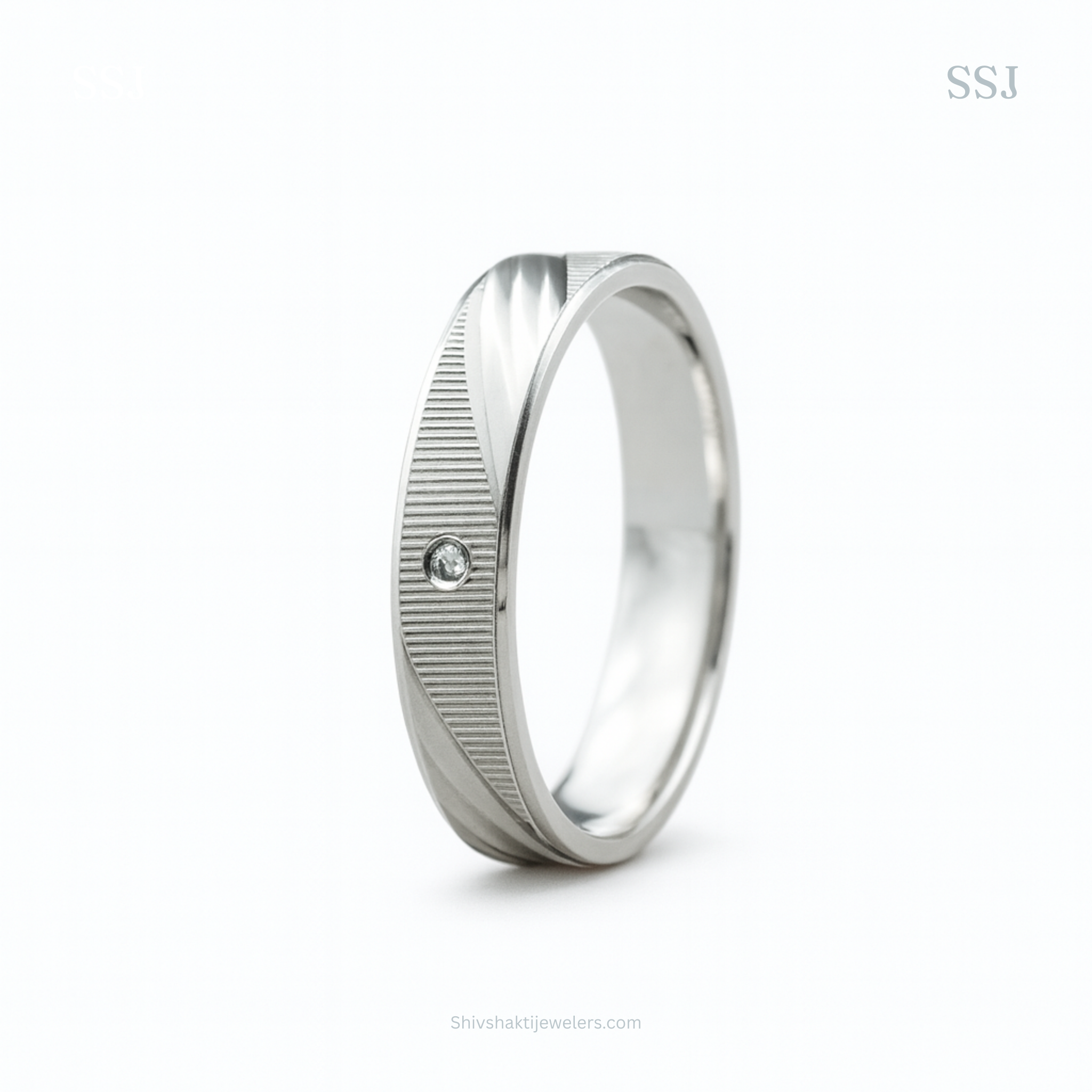 925 Silver Engraved Band Ring – Minimalist Men’s Wedding & Casual Wear