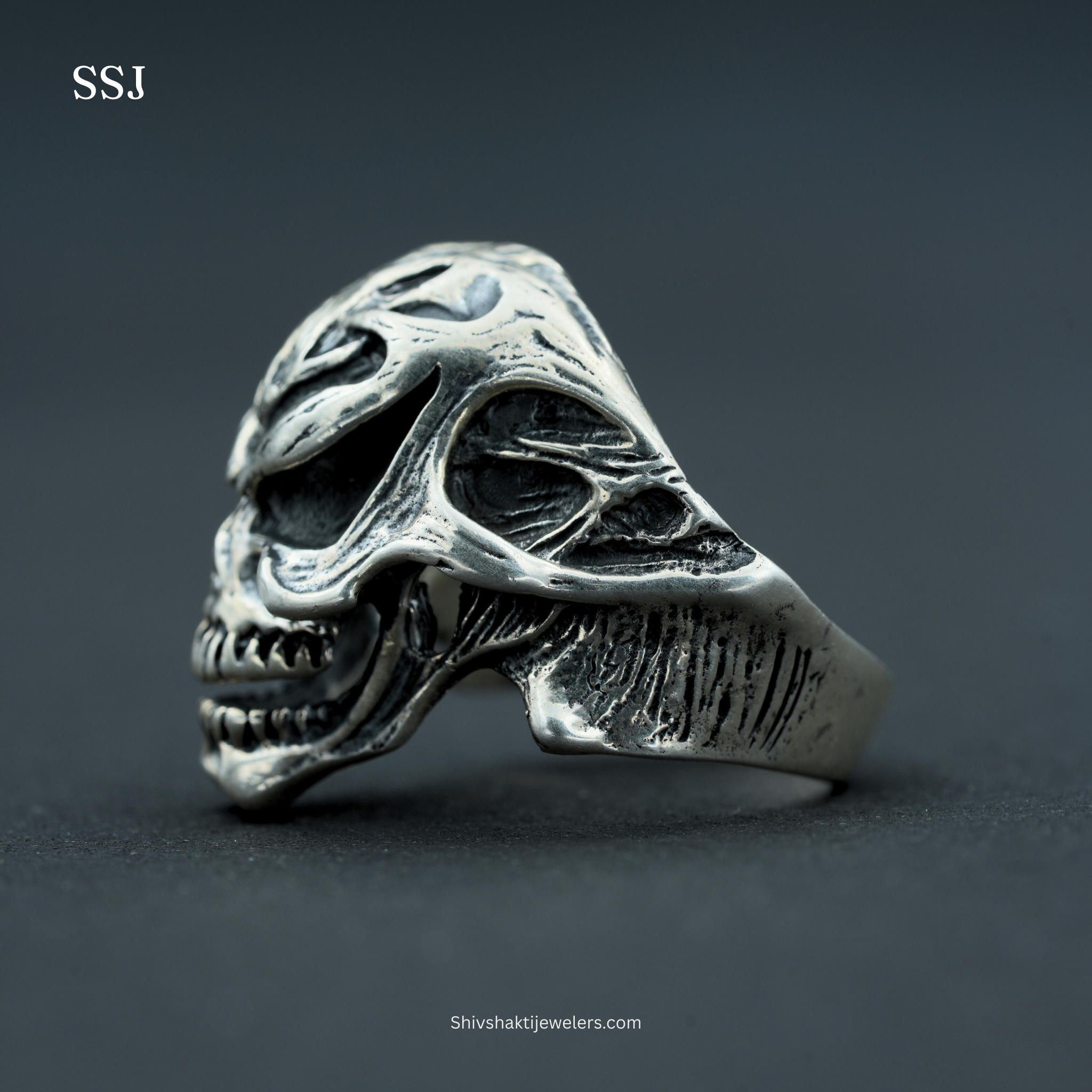 Venom – 925 Sterling Silver Skull Ring | Gothic Biker Men’s Jewelry