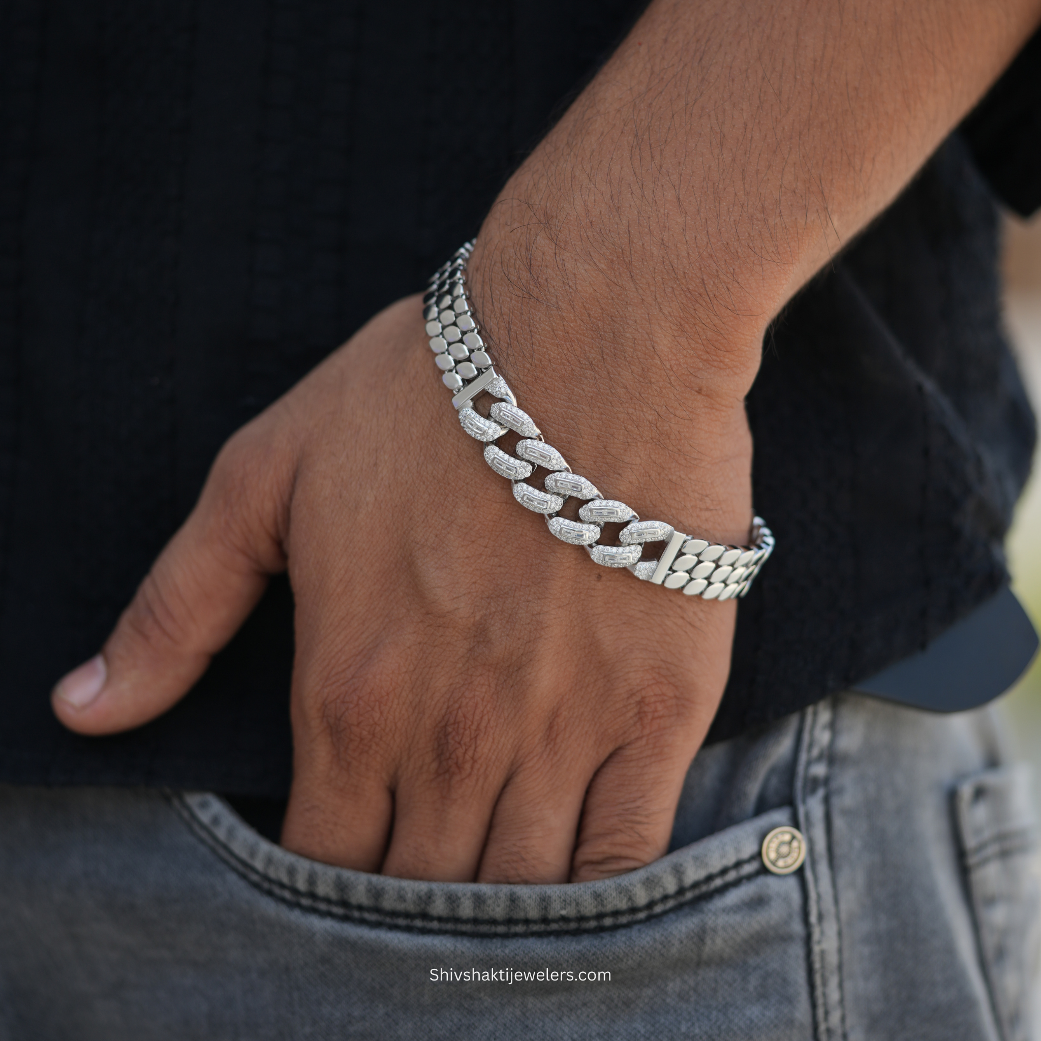 925 Sterling Silver Cuban Link Men’s Bracelet – Heavy Chain Design