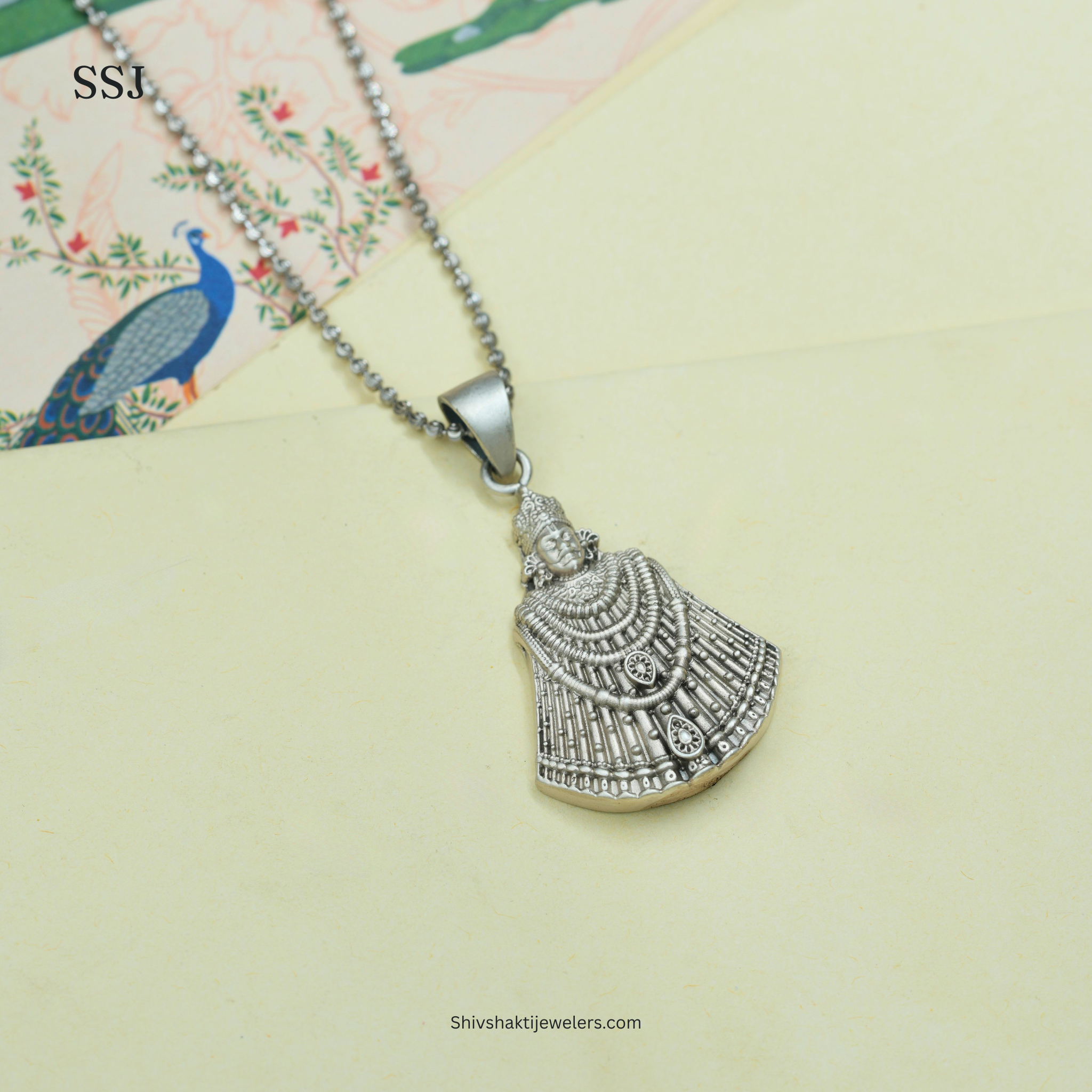 Antique Khatu Shyam Ji Pendant in 925 Silver