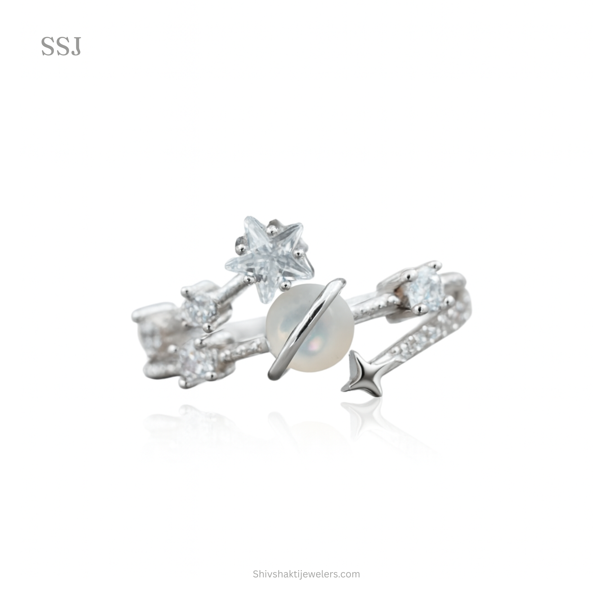 925 Silver “Cosmic Orbit” Planet & Star Ring