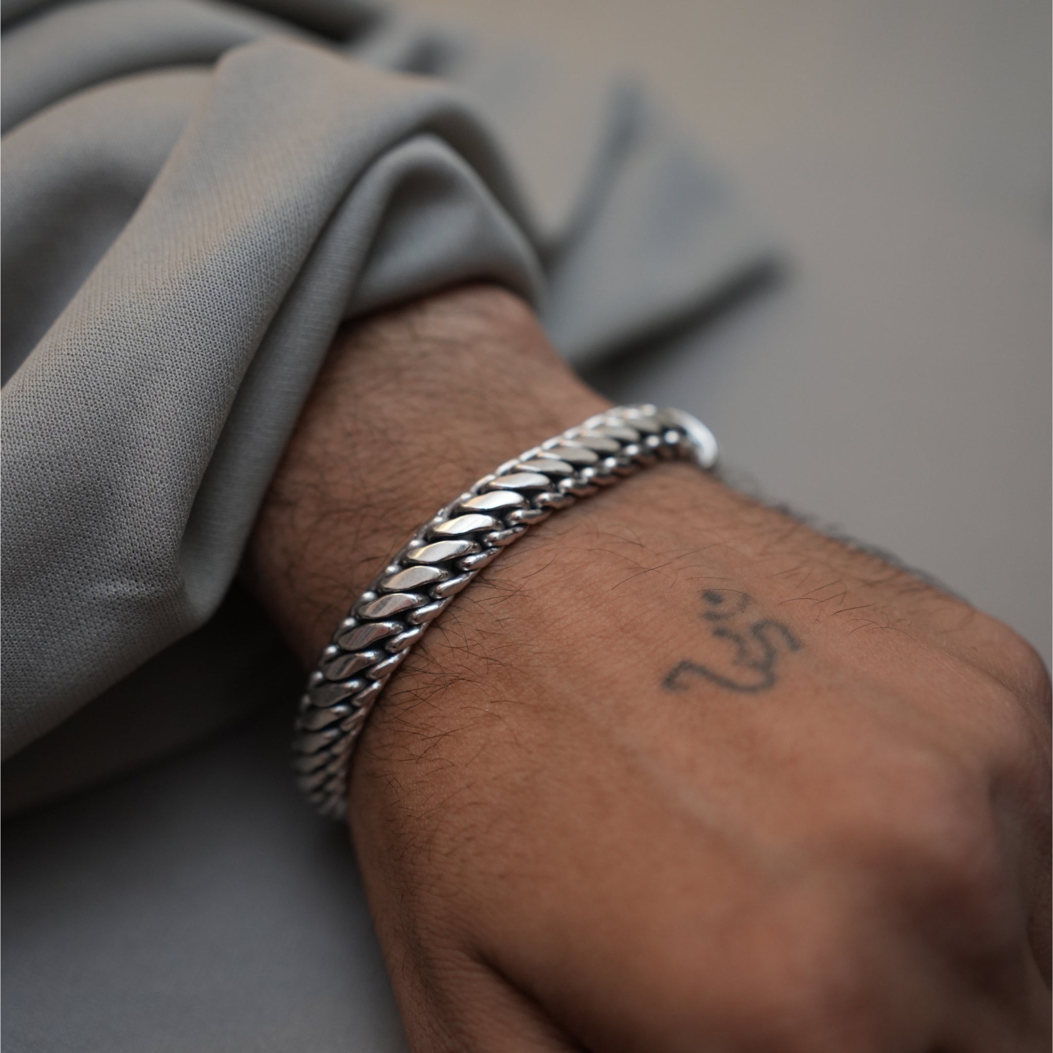 Men’s Silver Chain Bracelet – Cuban Style