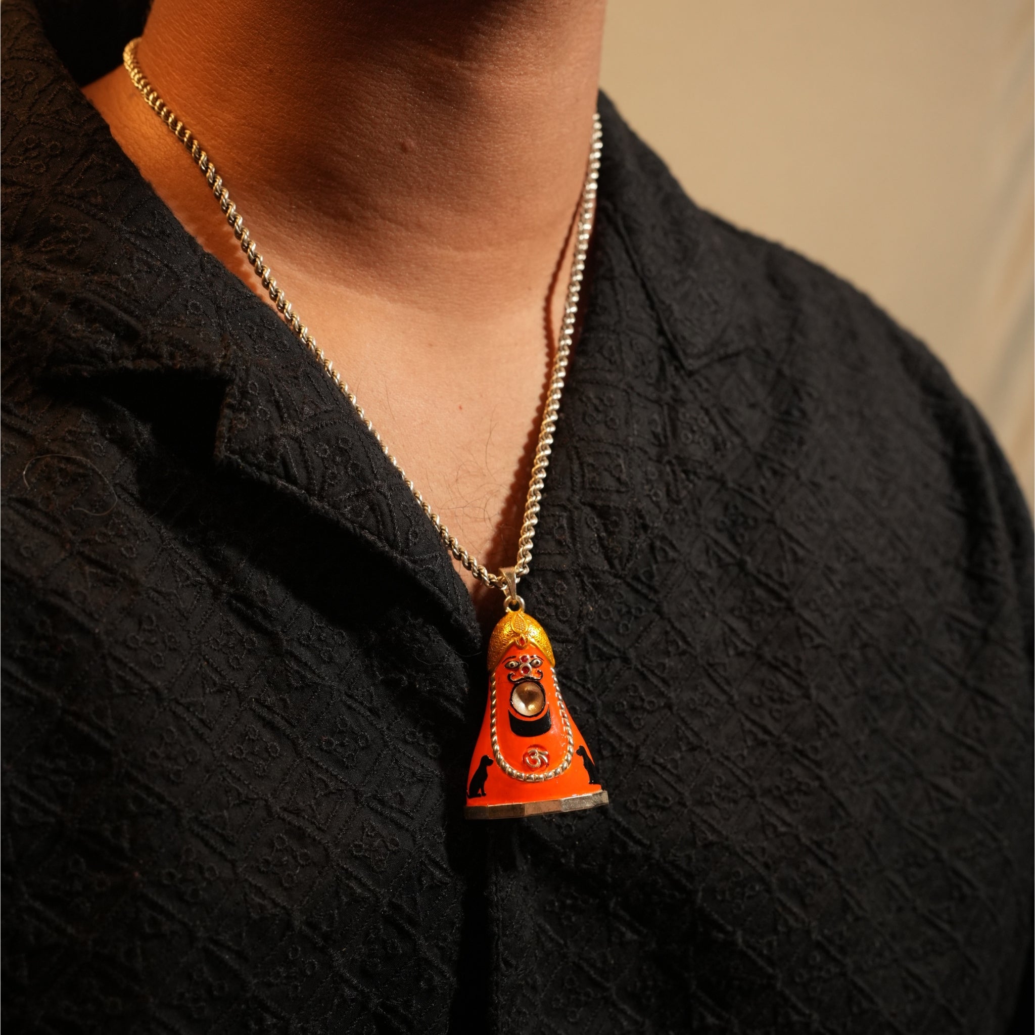 Kodamdeshar Bhairu Ji 925 Silver Pendant for Him