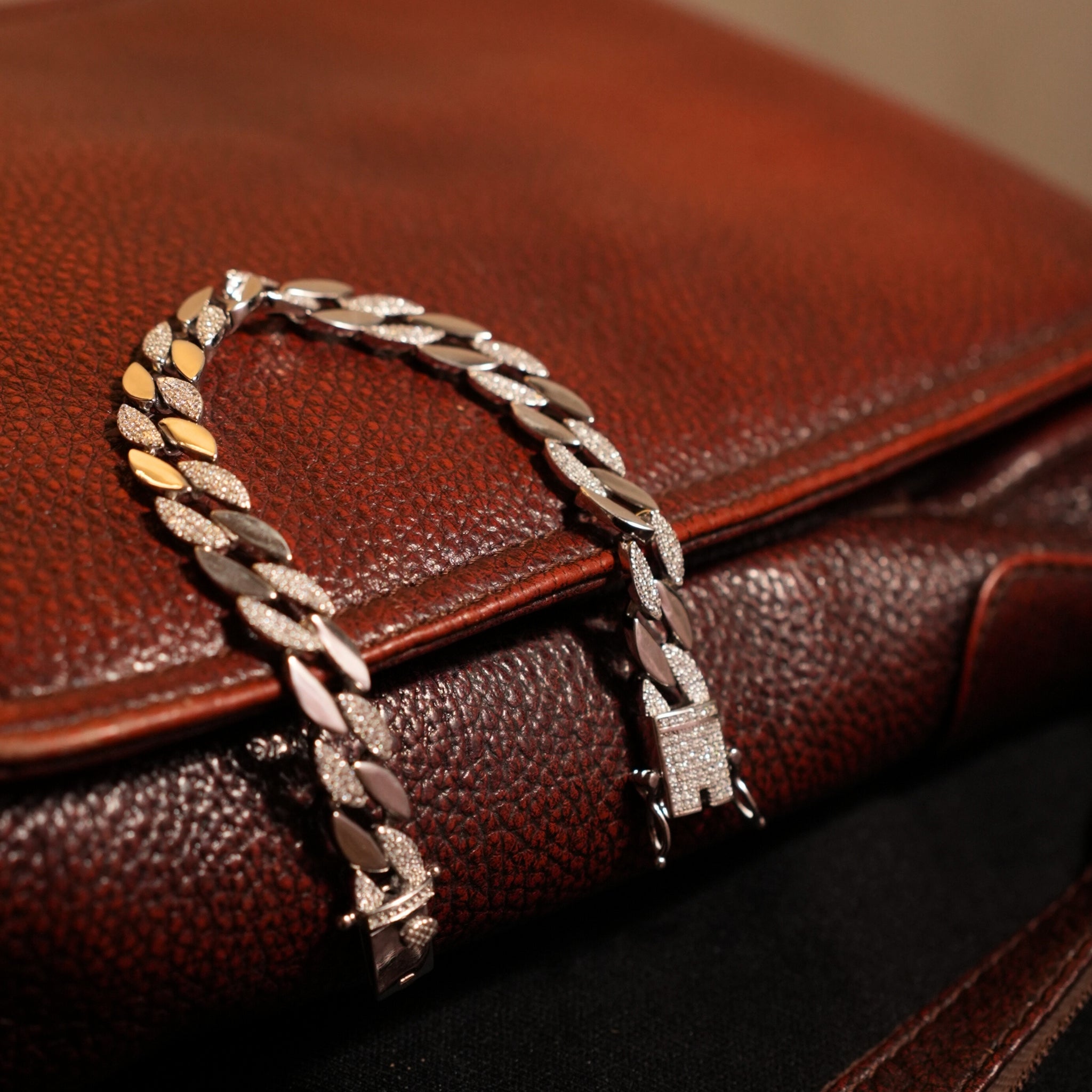 Men’s Diamond-Cut Silver Cuban Bracelet – Iced Link Edition
