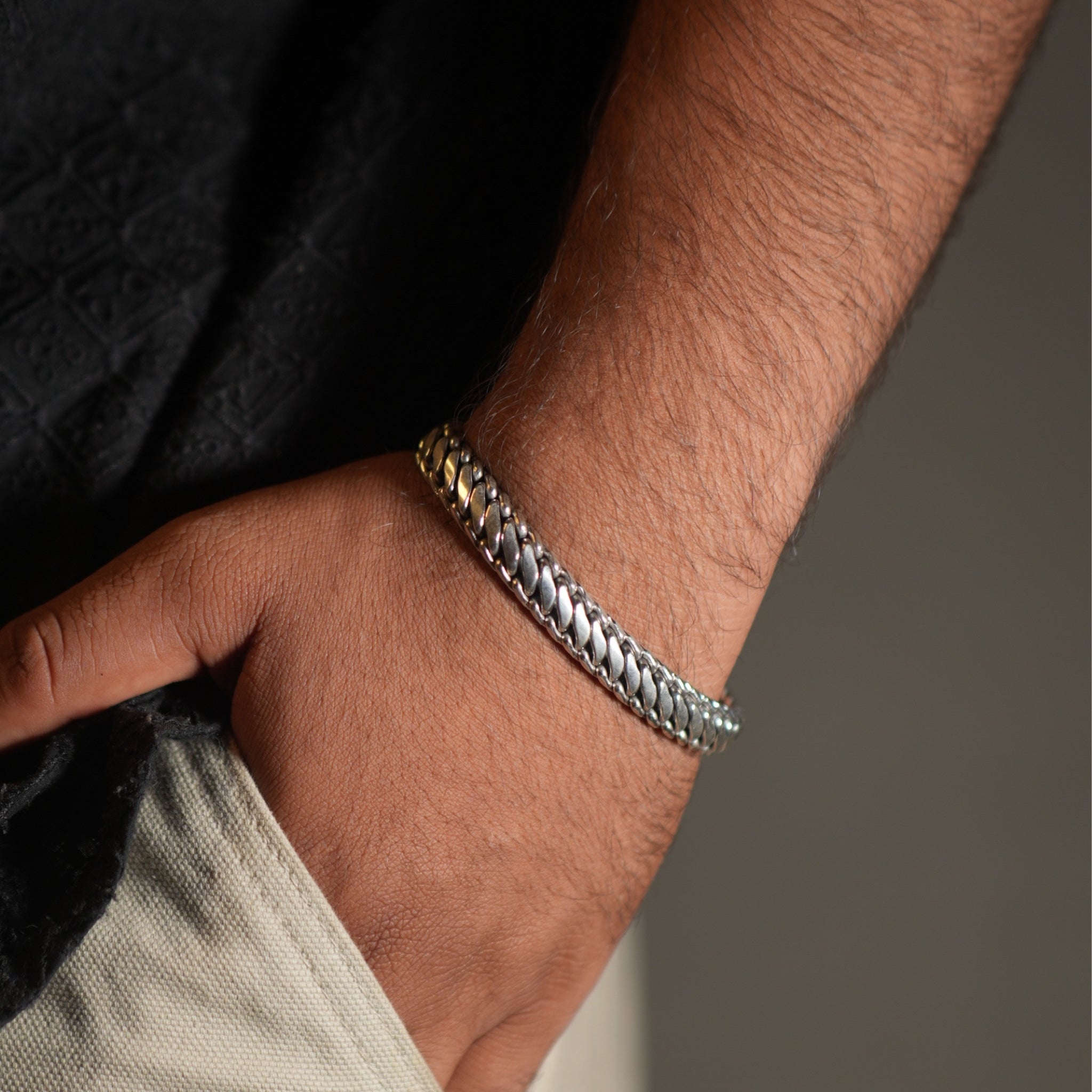 Men’s Silver Chain Bracelet – Cuban Style