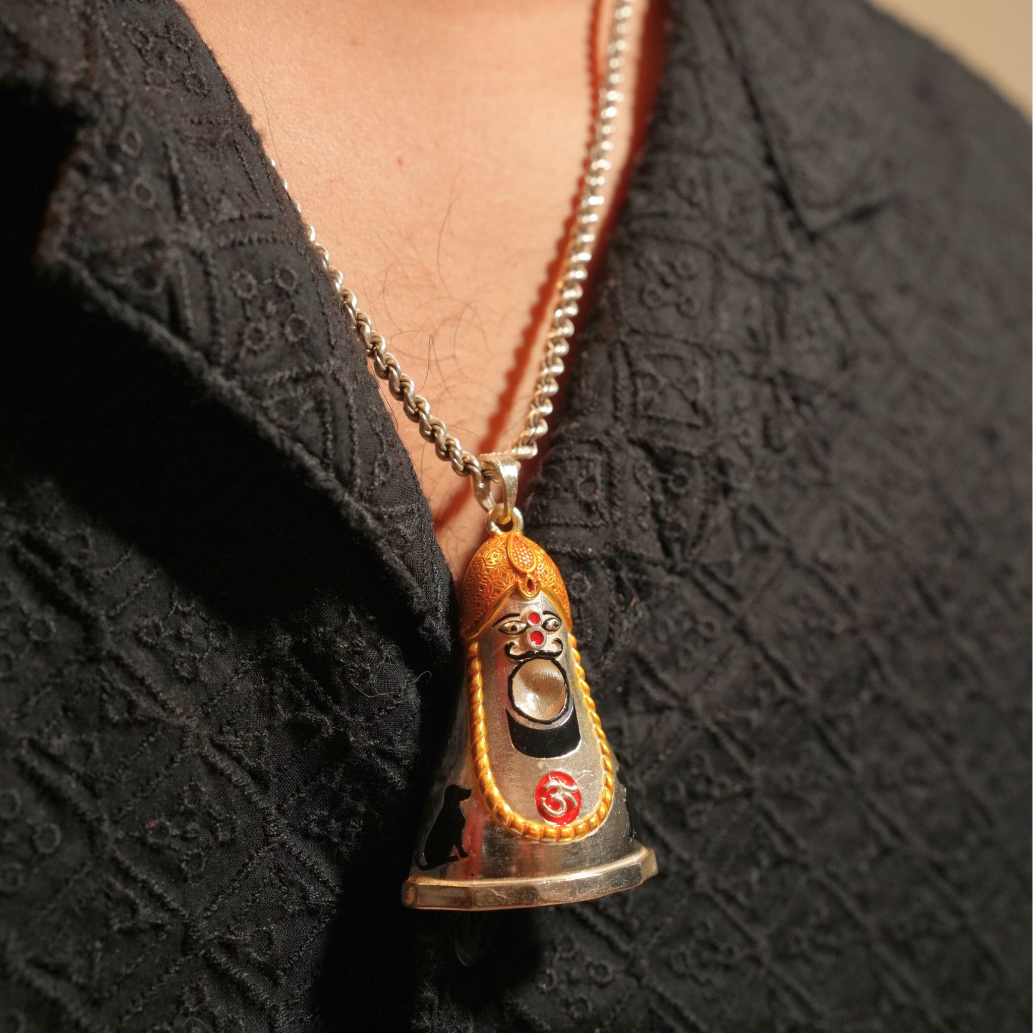 Kodamdeshar Bhairu Ji 925 Silver Pendant for Him