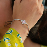 925 Silver Flower Charm Bracelet for Women – Elegant Everyday & Party Wear