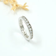 925 Silver Eternity Band Ring with Channel Set Zircon Stones
