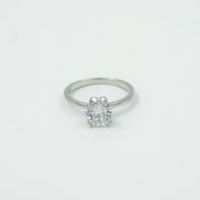 925 Silver Solitaire Heart Detail Ring with Round Cut Stone