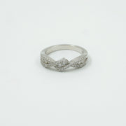 925 Silver Diamond-Cut Twisted Band Ring for Women
