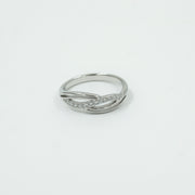 925 Silver Twisted Infinity Ring with CZ Diamonds – Elegant Minimalist Design