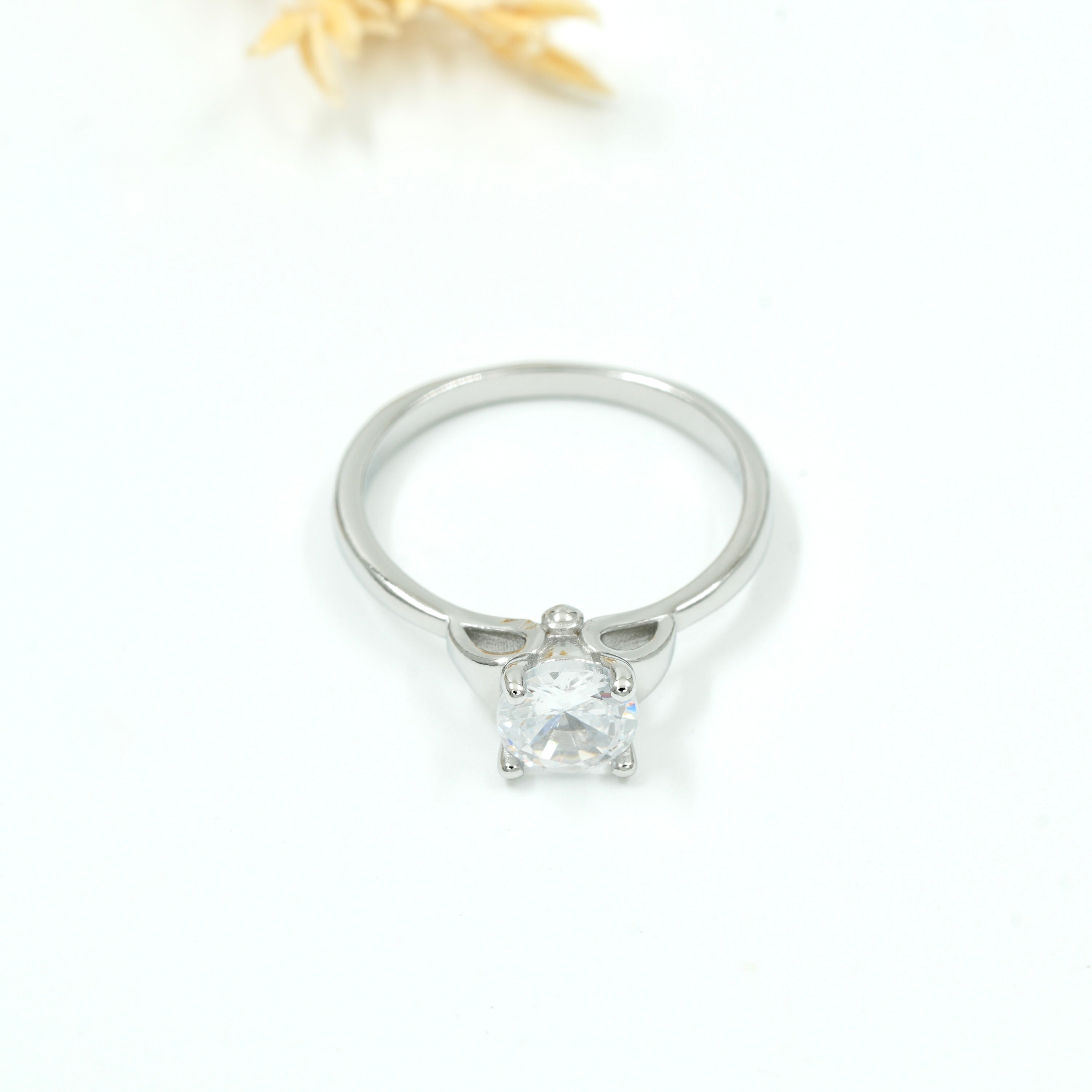 925 Silver Heart-Shaped Purple Gemstone Ring with Diamond Accents