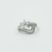 925 Sterling Silver Floral Diamond Ring – Elegant Flower Design