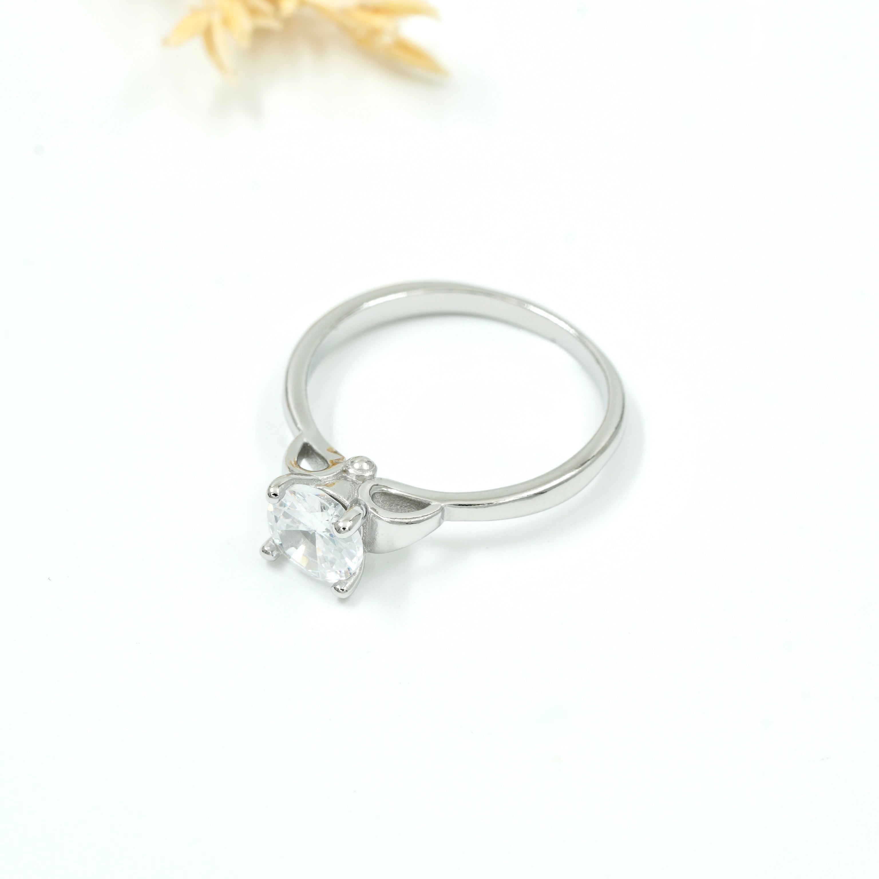 925 Silver Heart-Shaped Purple Gemstone Ring with Diamond Accents