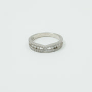 925 Sterling Silver Dual Band Infinity Diamond Ring