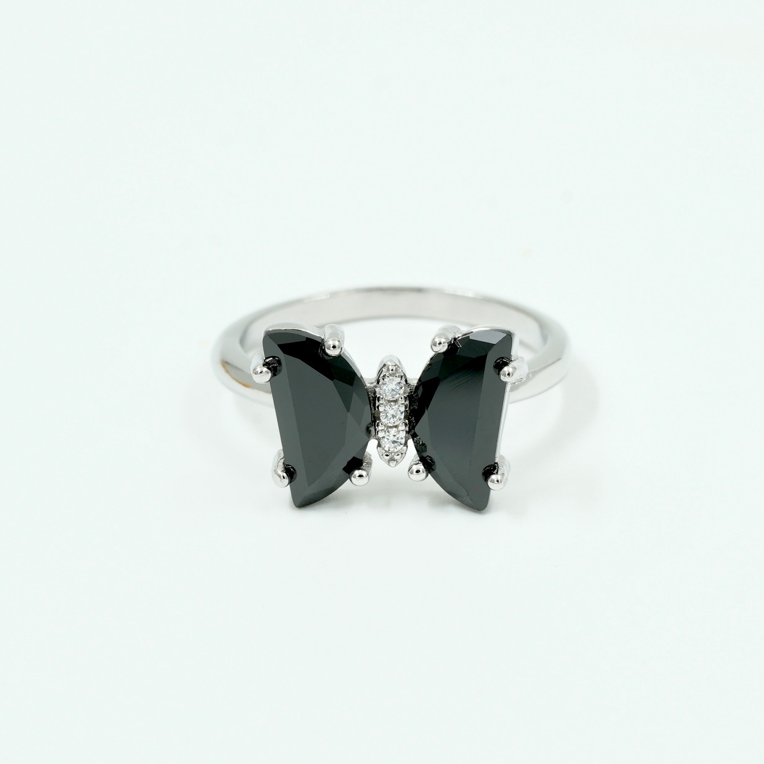 925 Silver Butterfly Ring with Stones | Elegant Design