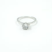 925 Sterling Silver Classic Solitaire Ring with Round Cut Stone | Minimal Engagement & Everyday Wear