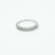 925 Sterling Silver Diamond Cut Half Eternity Band Ring – Elegant Everyday Wear